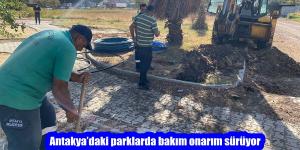 Antakya’daki parklarda bakım onarım sürüyor