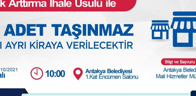 Antakya Belediyesi, 31 taşınmazı kiraya verecek