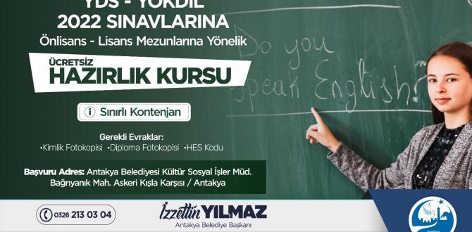 Antakya Belediyesinden ücretsiz YDS – YÖKDİL hazırlık kursu
