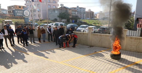 HBB personeline tatbikatlı yangın eğitimi