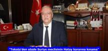“Teksöz’den sözde Suriye meclisinin Hatay kararına kınama”