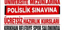Kırıkhan’da Polislik sınavları için ücretsiz kurs