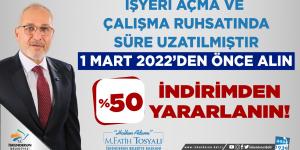 Tosyalı’dan işyeri açmak isteyenlere müjde