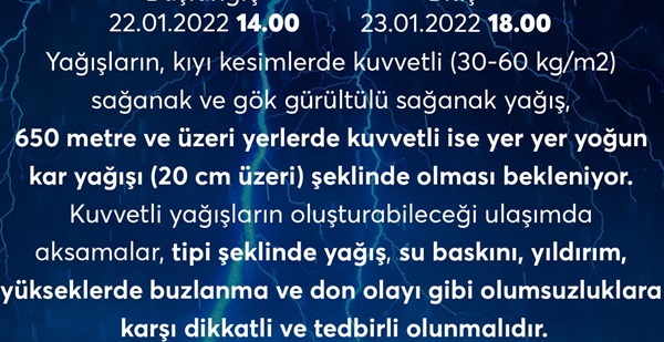 HBB’den hafta sonu buzlanma uyarısı