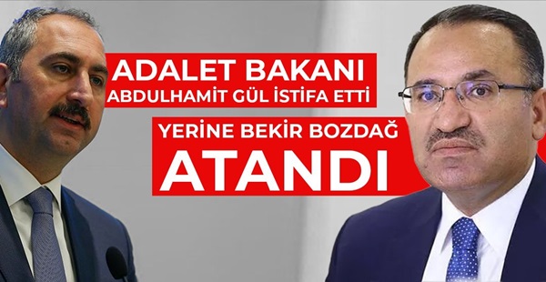 Adalet Bakanı değişti, yeni bakan Bekir Bozdağ
