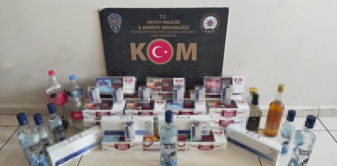 Hatay’da sahte içki ve kaçak sigara operasyonu