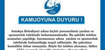 Antakya Belediyesi dolandırıcılara karşı uyardı