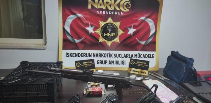 Hatay’da uyuşturucu aranan evden cephanelik çıktı