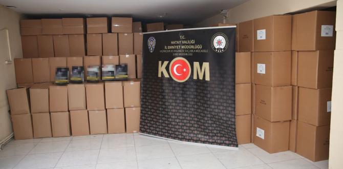Hatay’da 8 ton kaçak tütün, 50 bin adet makaron ele geçirildi