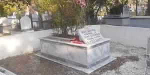 Şehit mezarına büyük saygısızlık