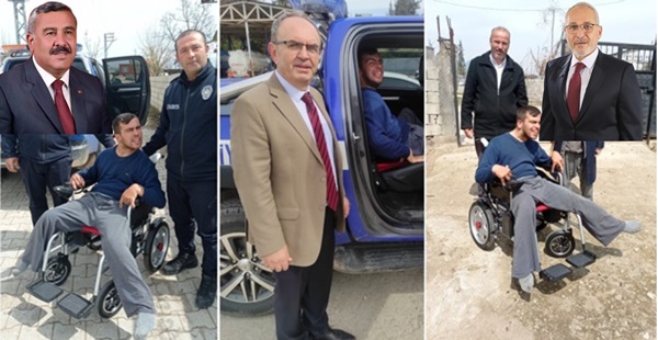 “Engelli Ahmet akülü aracına kavuştu”