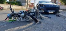 Otomobil ile motosiklet çarpıştı: 2 yaralı