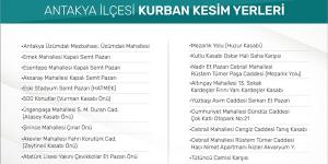 Kurban kesim yerleri belli oldu