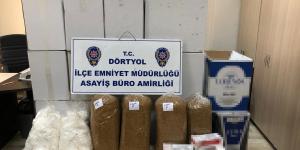 Dörtyol’da kaçak tütün ve makaron operasyonu