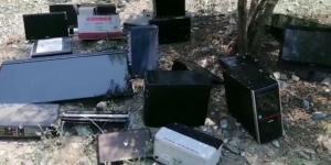 Okuldan çalınan elektronik eşyalar okul bahçesinin yanında bulundu