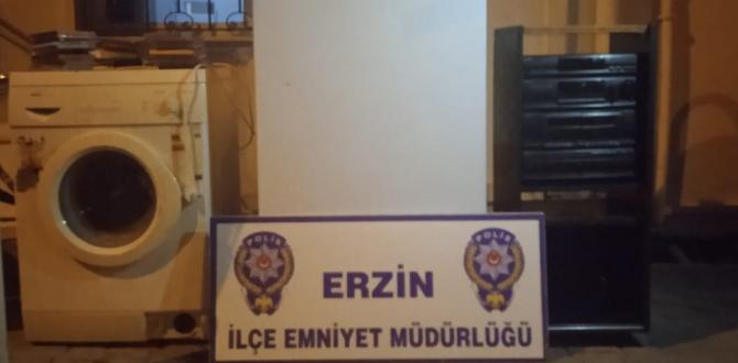 Erzin’de hırsızlık şüphelisi çaldığı eşyalarla yakalandı
