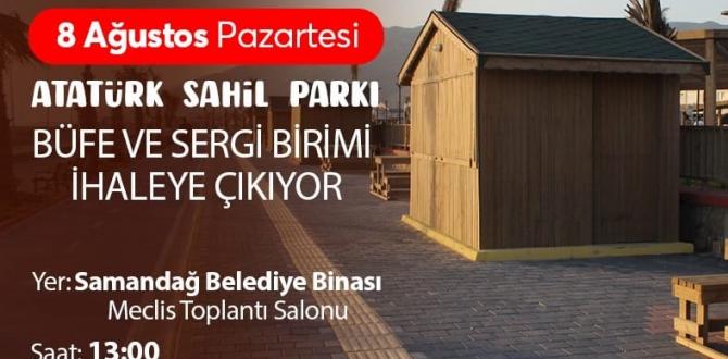 ATATÜRK SAHİL PARKI’NDA BULUNAN BÜFE VE SERGİ BİRİMLERİ İHALEYE ÇIKIYOR