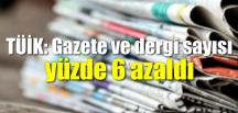 Gazete ve dergi sayısı %6,0 azaldı