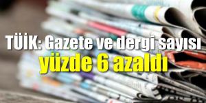 Gazete ve dergi sayısı %6,0 azaldı